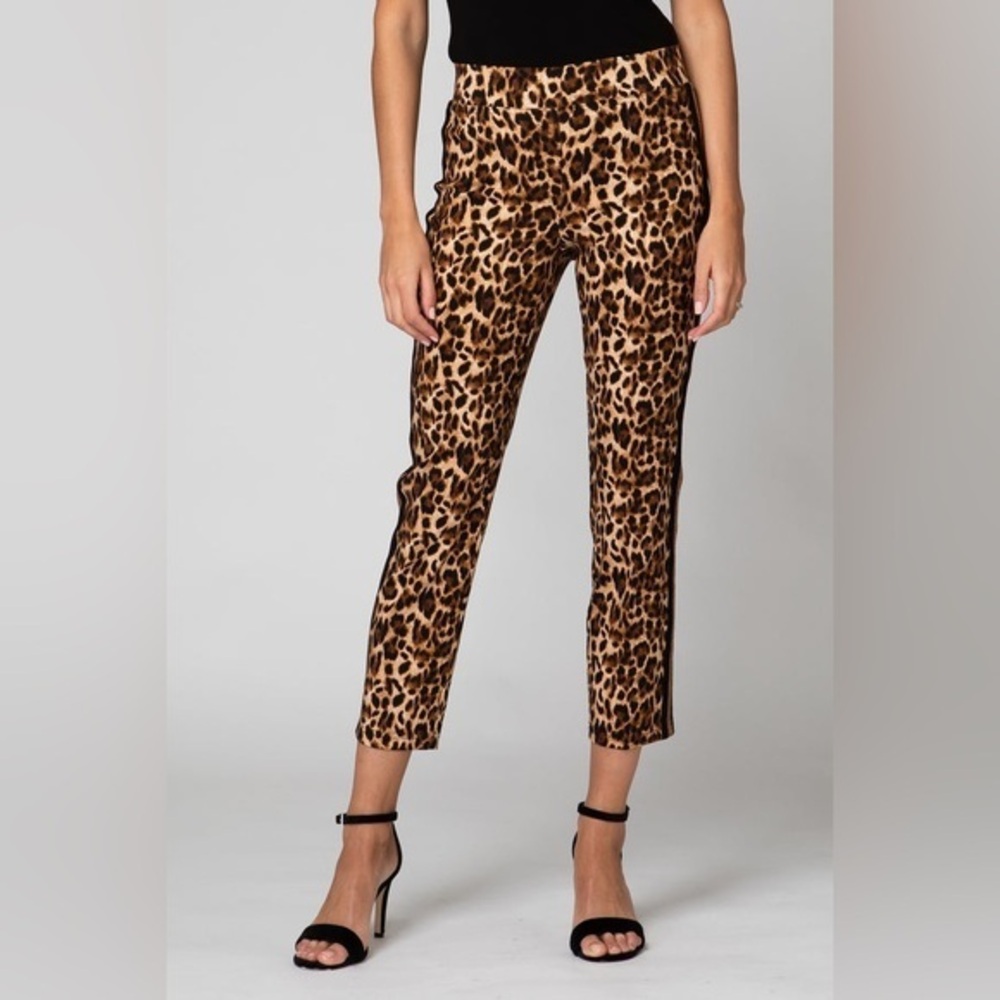 Joseph Ribkoff Leopard Pull On Cigarette Leg Pants EUC 12